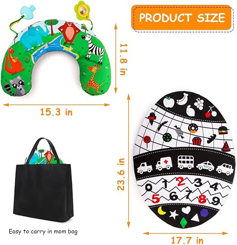 Miniatura 7 de teytoy Almohada para el tiempo boca abajo con papel arrugado y mordedores, juguete de descubrimiento infantil para bebés de 0 a 6 meses, juguetes