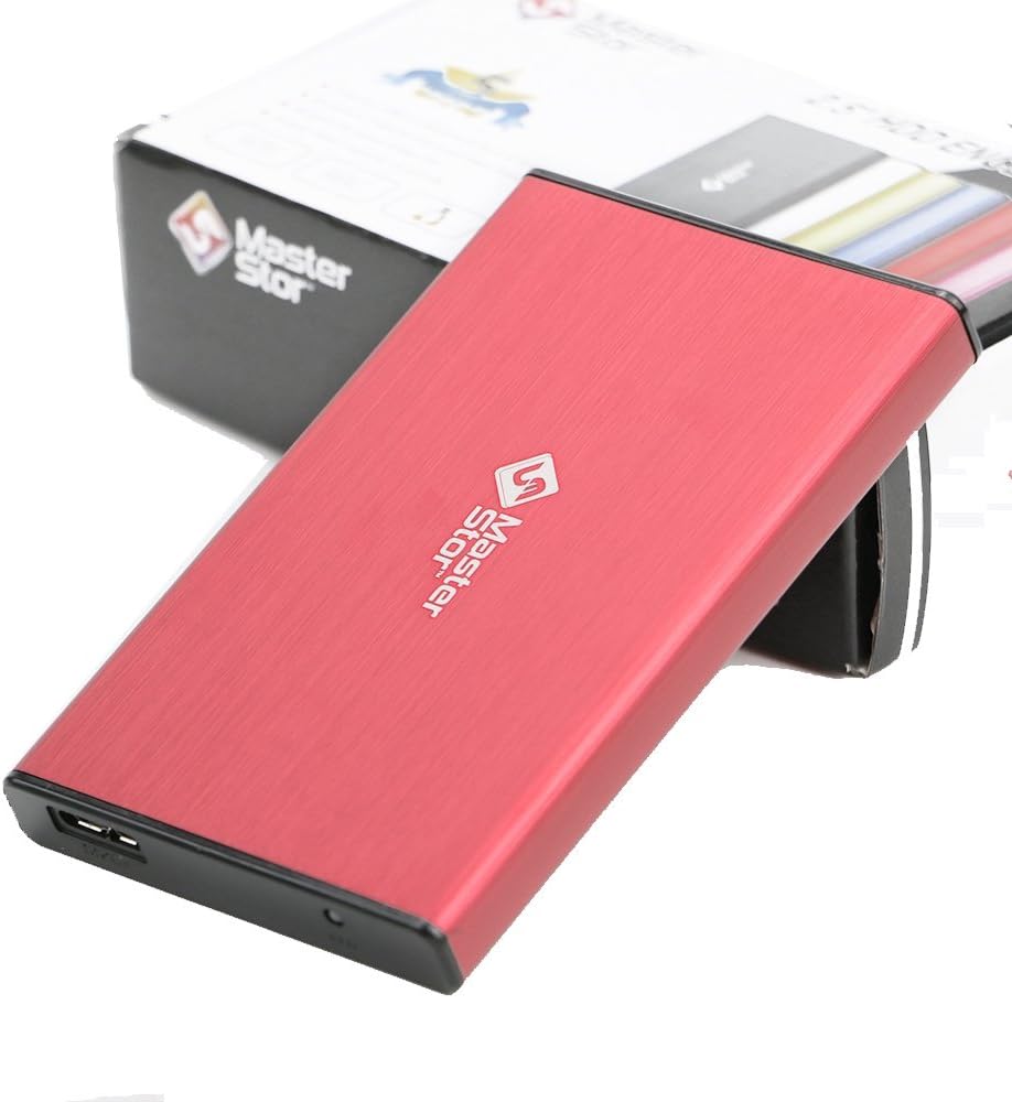 MasterStor USB 3.0 Super-Fast Portable Hard Drive External Hard Disk Drive 2.5-inch SATA External Hard Drive Laptop Hard Drive 320 GB Red