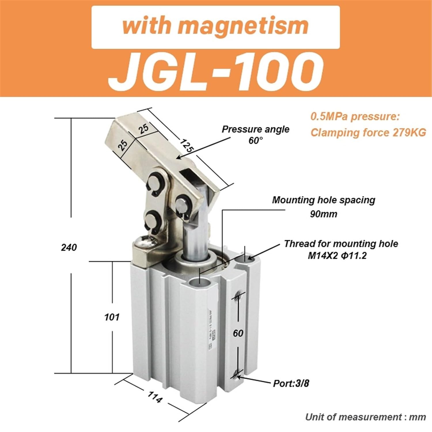 1PCS JGL ALC Lever Cylinder Clamping Rocker arm die air Pressure clampi ALC25 ALC32 ALC40 ALC50 ALC63 JGL25 JGL32 JGL40 JGL50 JGL63(JGL-100)