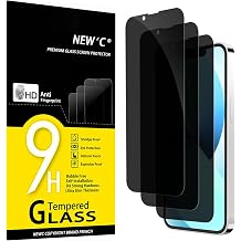 NEWC 3 Pack Privacy Screen Protector for iPhone 13 Mini 5.4"", Enhanced 30-Degree Privacy Angle, Ultra Durable 9H Hardness, Bubble-Free, Black
