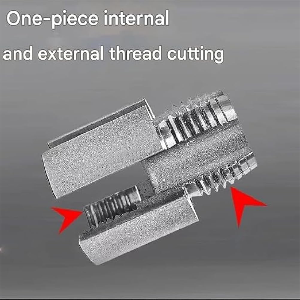 4 in 1 Water Pipe Wrench,2026 New Pipe Tapping and Threading Tool,Cr-V Chromium Vanadium Steel, for 1/2'' & 3/4'' Pipes, Electric Drill Compatible PVC Threader (1/2" + 3/4" Set)