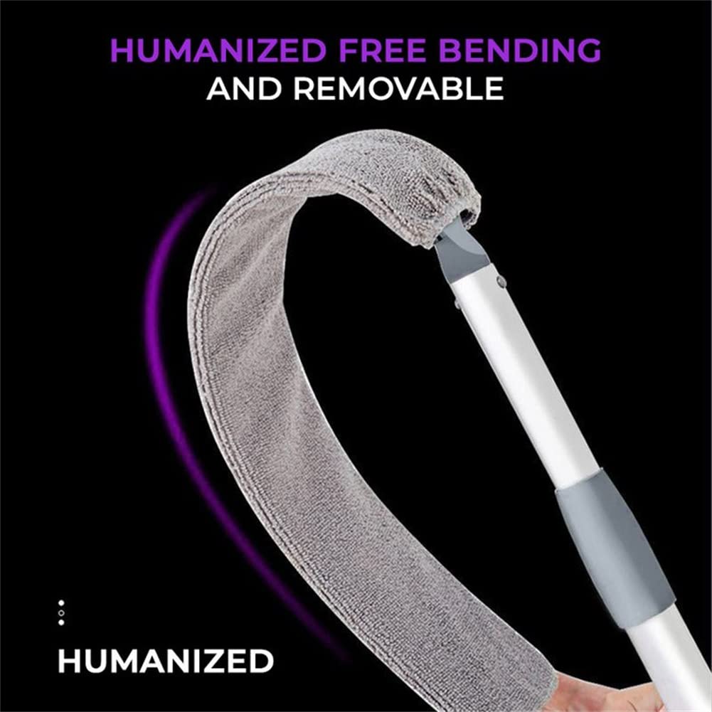 Atopo Brosse à Poussière Sous Appareils Avec Manche Télescopique 152.4cm - Lavable Et Rétractable