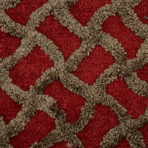 Image of Kuber Industries Washable, Non Slip Velvet Doormat for Indoor (Maroon)