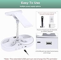 Vista 4 de FASTSNAIL Soporte de carga para Playstation VR2, auriculares verticales multifunción PS VR2 y controladores de sentido, estación de carga con 10