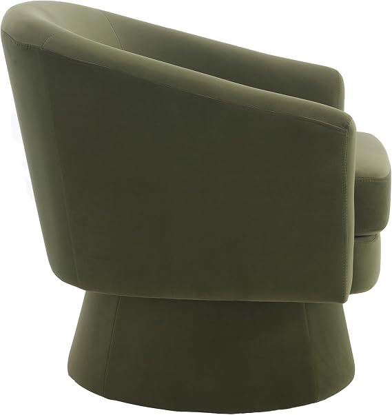 Swivel Accent Chair, Upholstered 360 Swivel Barrel Arm Chair Small Single Lounge Chair, Modern Velvet Fabric Round Accent Armchair for Living Room/Bedroom/Reception, White