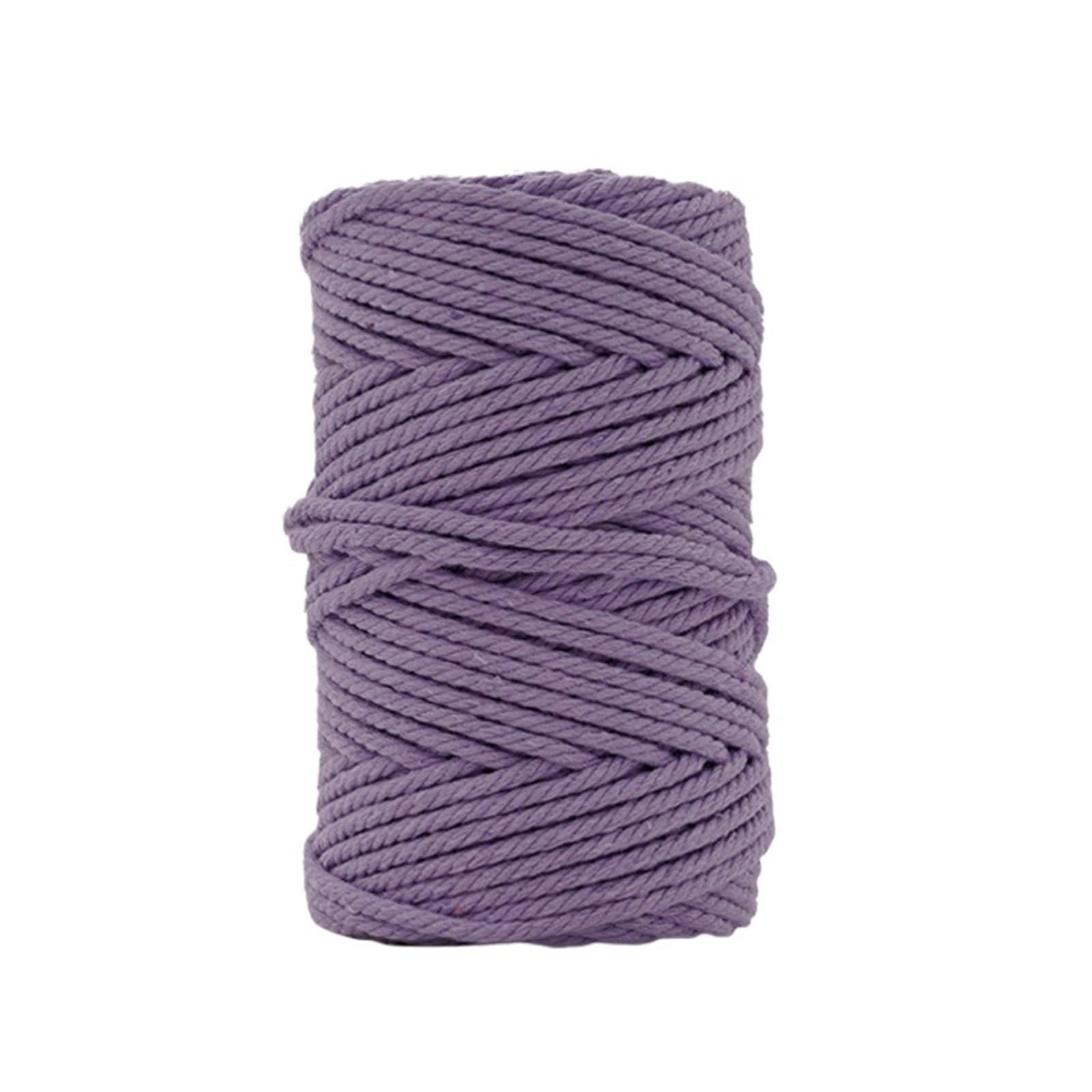 Cotton Macrame Cord 3.0mm Natural & Colorful Core-Spun Cotton Rope 50 Yards Macrame Jewelry Making Craft DIY(Color6)