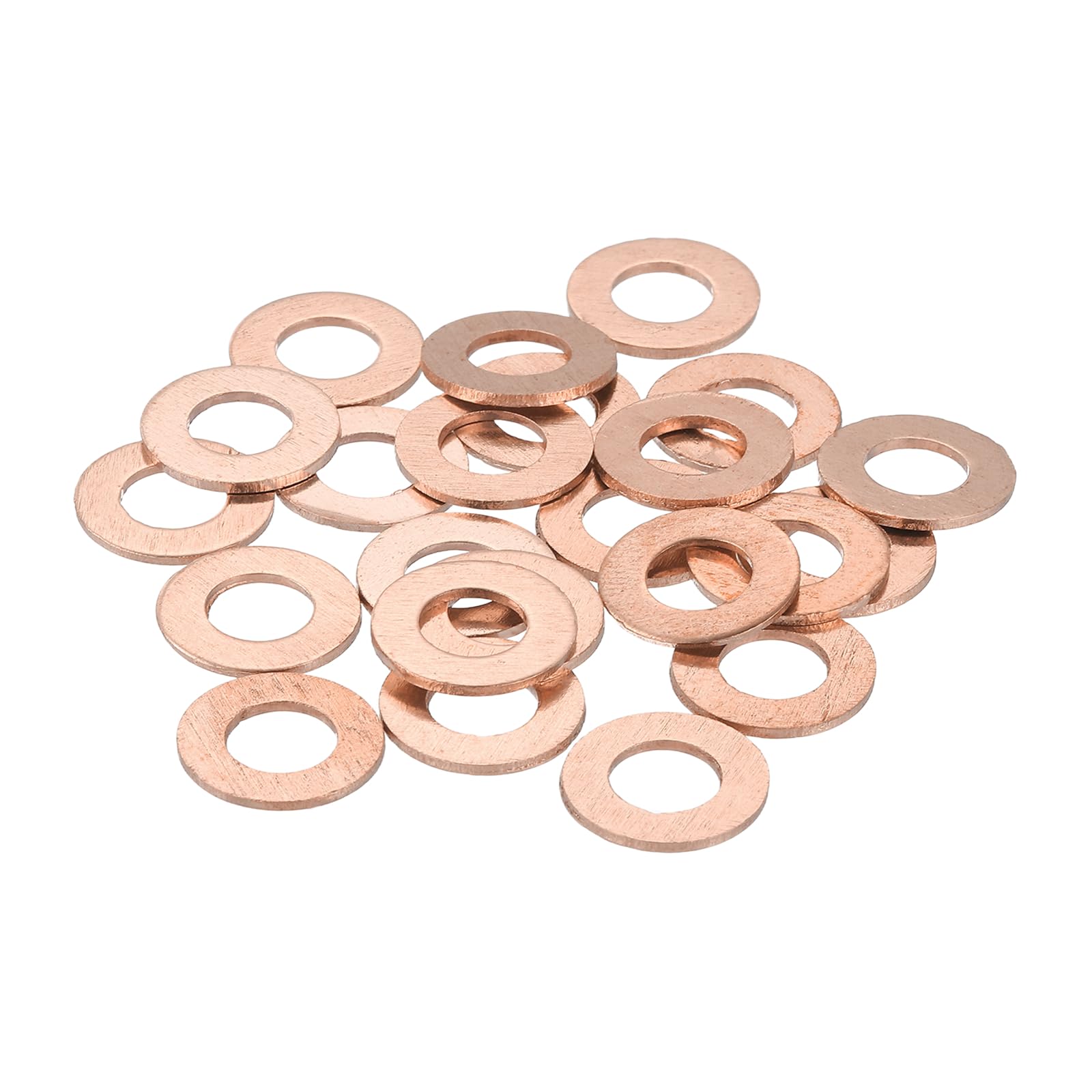 PATIKIL M8 Copper Flat Washers, (16mm OD 1mm Thick) (14 Pcs), Sealing Ring Automotive Drain Plug Gaskets Flat Oil Crush Washer Spacers, Suit for - Fasten Screws/Faucets โ image 1