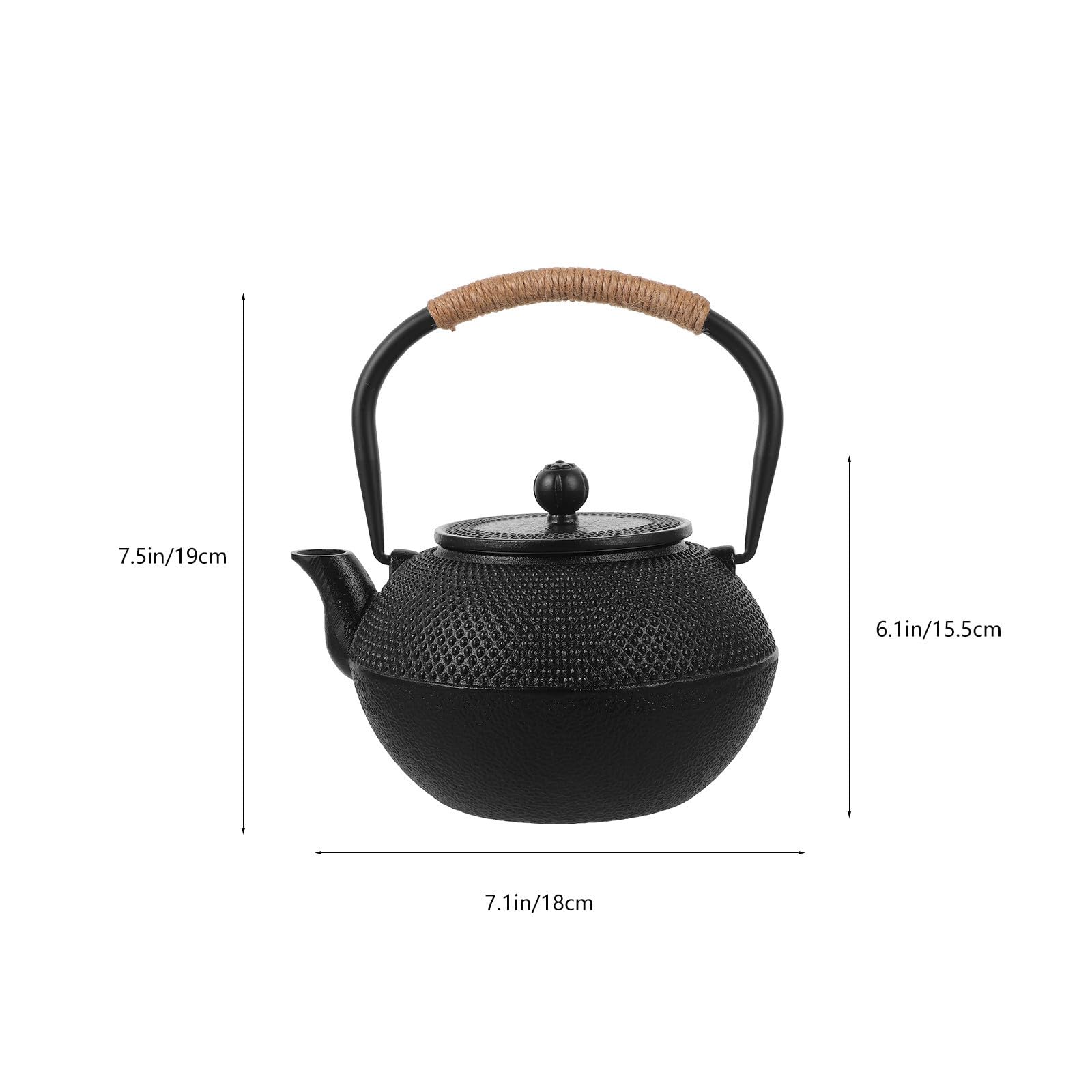 VILLCASE Théière Japonaise Fonte Grande Capacité avec Infuseur Acier Inoxydable Bouilloire Sûre pour Tous Feux Design Simple et Répartition Uniforme Chaleur
