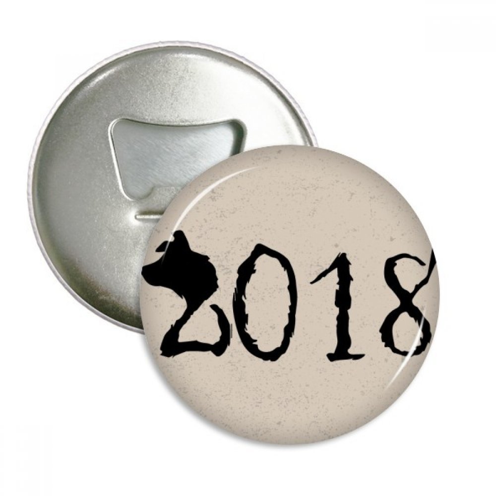 Ouvre-bouteille magnétique et badge de frigo 3pcs, pack argenté au design de chien noir