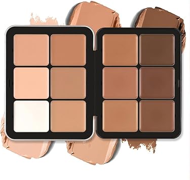 12 Colors Makeup Palette, Cream Concealer Palette, Long Wear Smudge Proof Blending Full Coverage Natural Matte Cream Control Color Correcting Concealer Face Makeup Palette #E