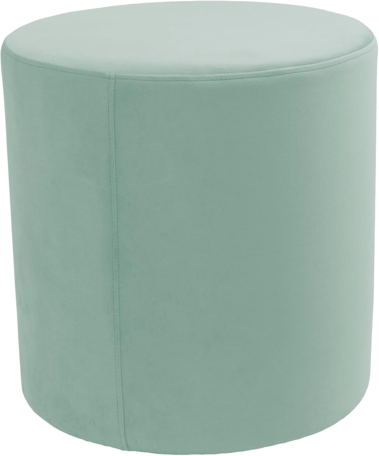 FDP Everyday 18 inch Round Ottoman; Microfiber Upholstered Accent Stool for Modern Home Decor, Lightweight and Modular for Extra Seating, Lounging or Footrest, 19" Height - Aloe