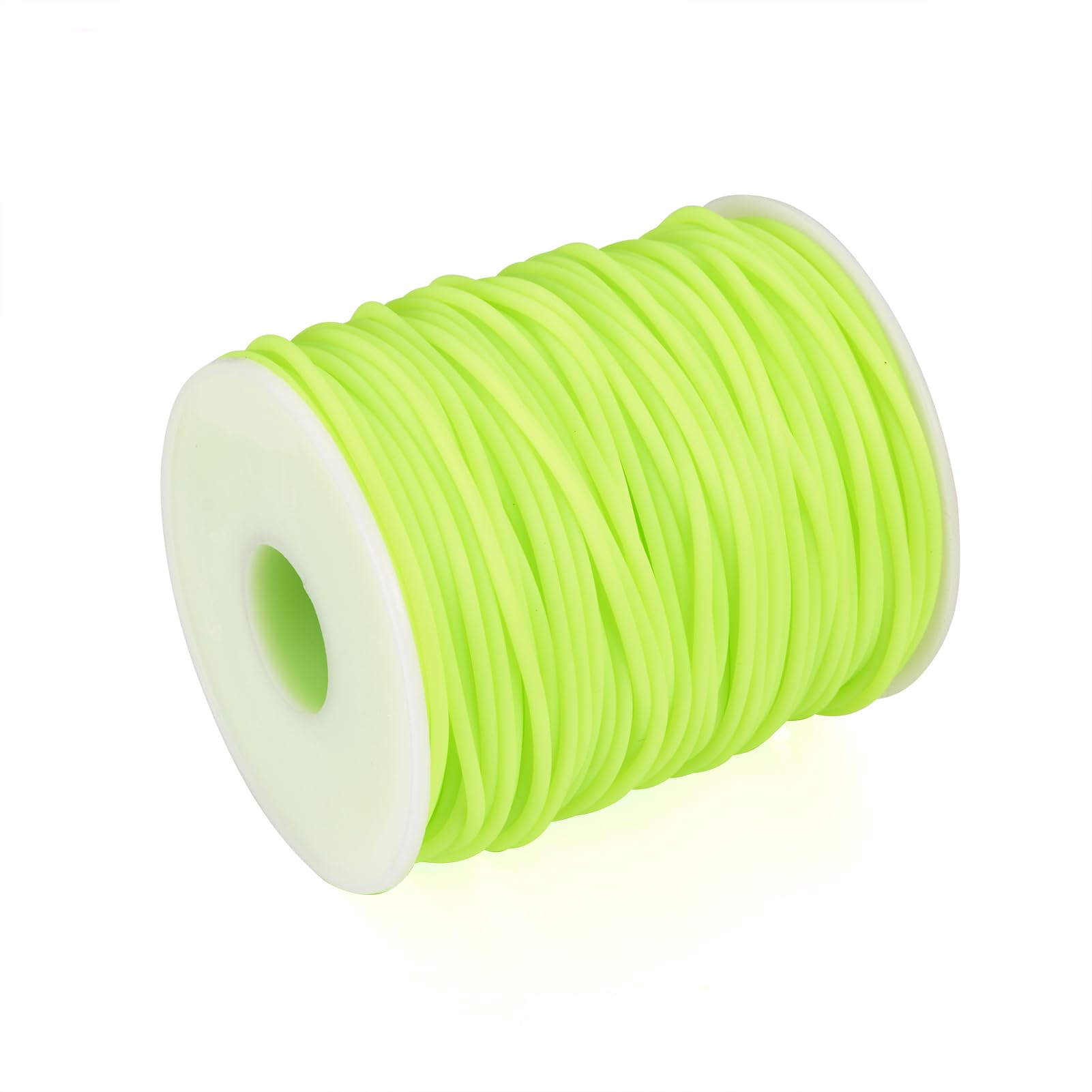 Craftdady 50m Hollow Pipe Tubing PVC Rubber Cord Rubber Tube Cord Wrapped Around For Memory Wire Necklace Bracelet Knitting, Green Yellow — image 1