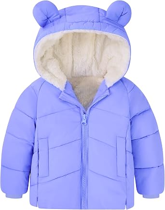 Toddler Girls Boys Winter Teddy Coat 6M-5T Kids Fleece Jacket with Hood