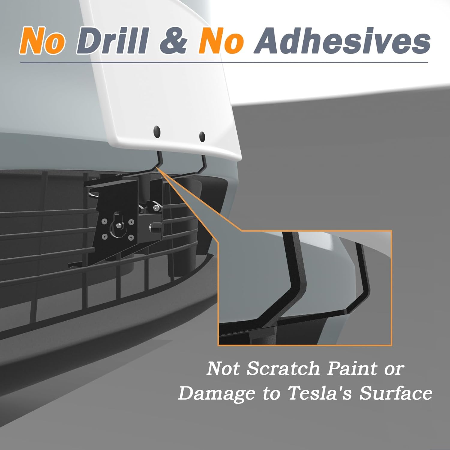 2025 フロントナンバープレートホルダー Tesla Model Y Juniper 2026対応 ドリル不要 ブロックカメラなし