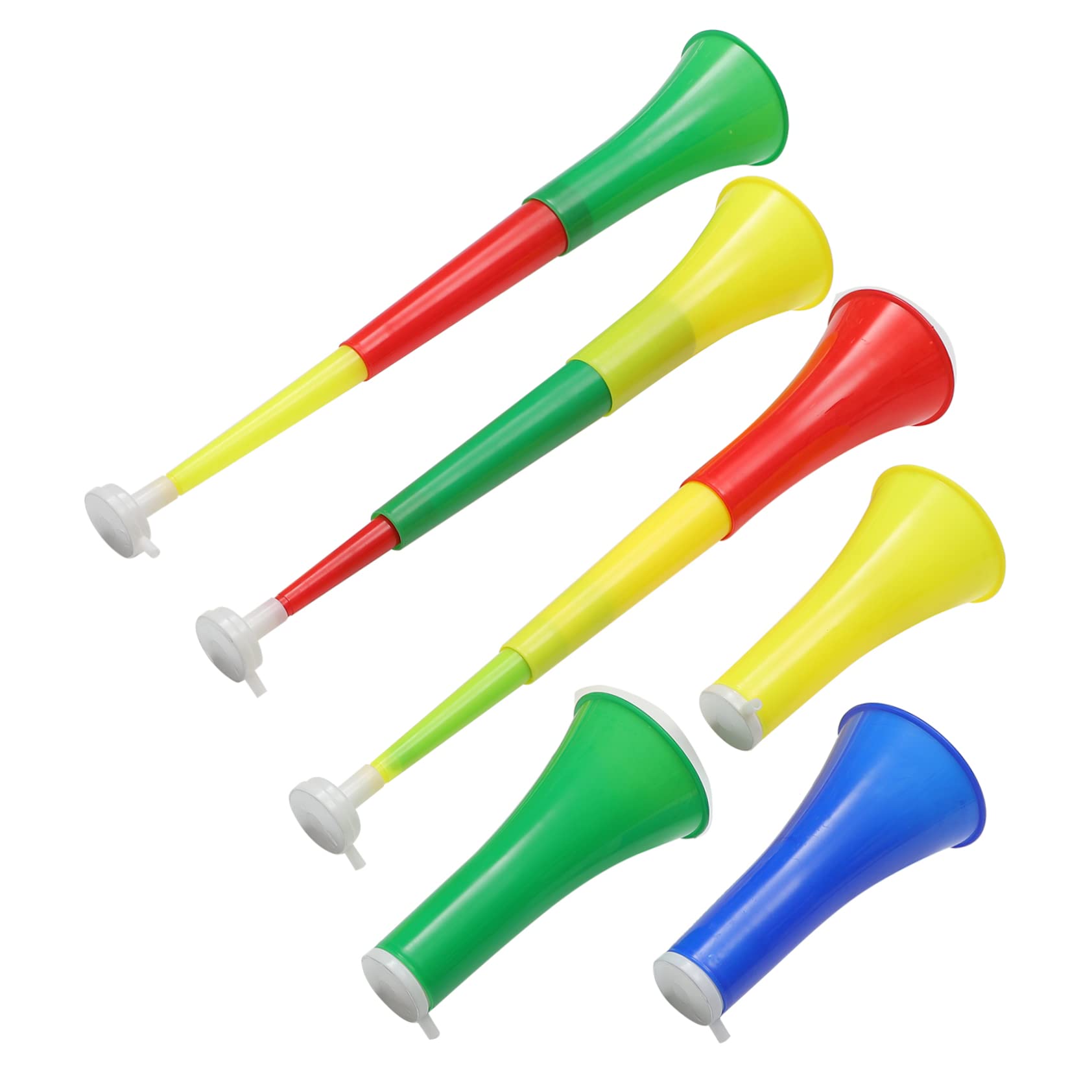BESPORTBLE 6pcs Telescopic Football Horns Loud Cheer Noisemakers for Parties Sports Events and Celebrations Soccer Horn and Football Party Favors Easy to Use and Store Random Color