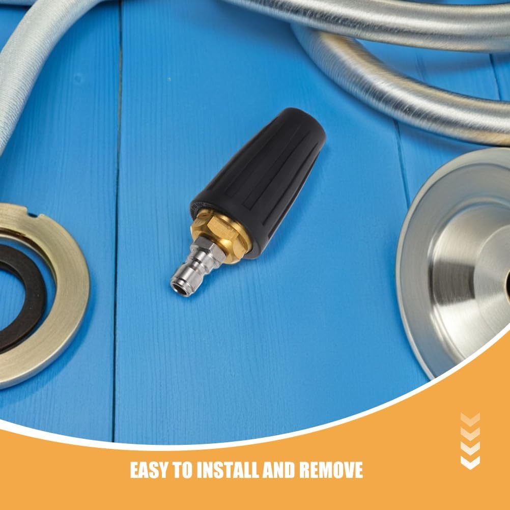 Toyvian 2pcs Rotating Washer Nozzle: Pressure Washer Nozzle Tips 4000 Psi Rotating Spray Pressure Attachments for Garden Roads Car Washing