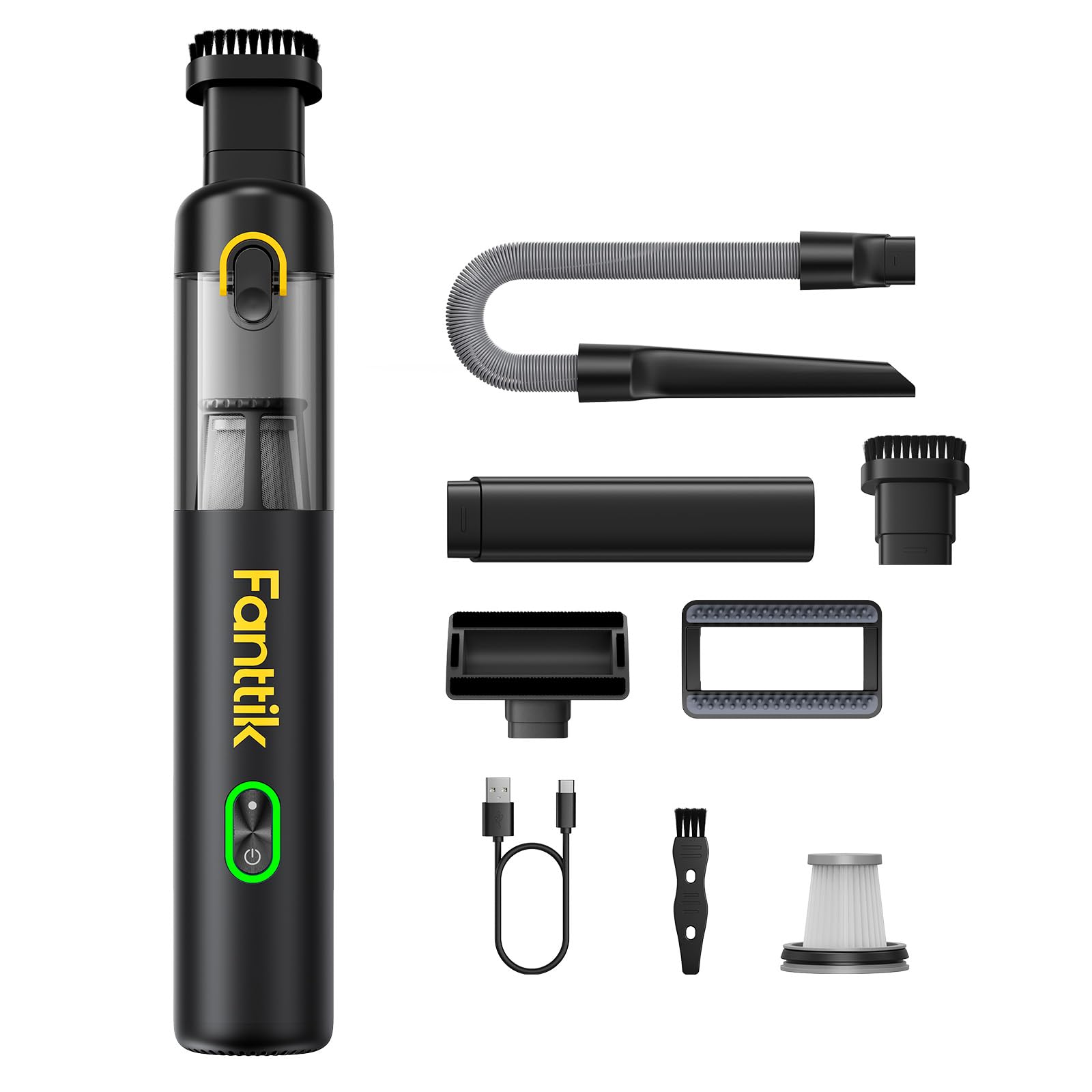 Fanttik V8 Mate Upgraded Cordless Car Vacuum Portable Mini Vacuum with 13000pa Suction Power 2 Suction Modes Type-C