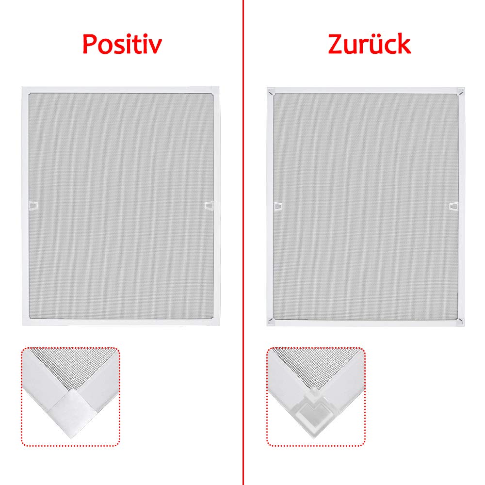 Aufun Moskitiera chroniąca przed owadami do okien, ochrona przed owadami, bez wiercenia i wkręcania, z aluminiową ramą, do biura, sypialni, kuchni (120 x 140 cm, biała)