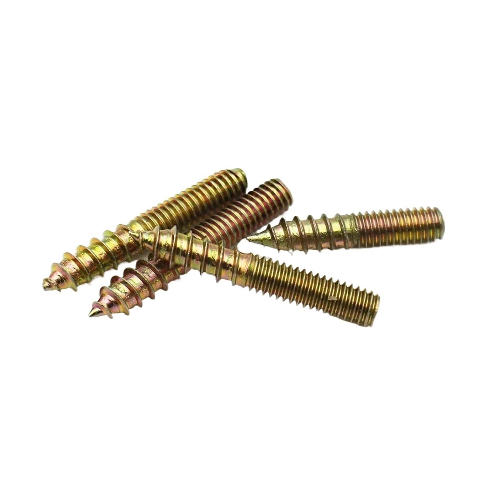 La suspensión plateada cinc amarillo del tornillo pasador emperna autorroscantes de cabeza doble for los muebles madera(M5x25mm)
