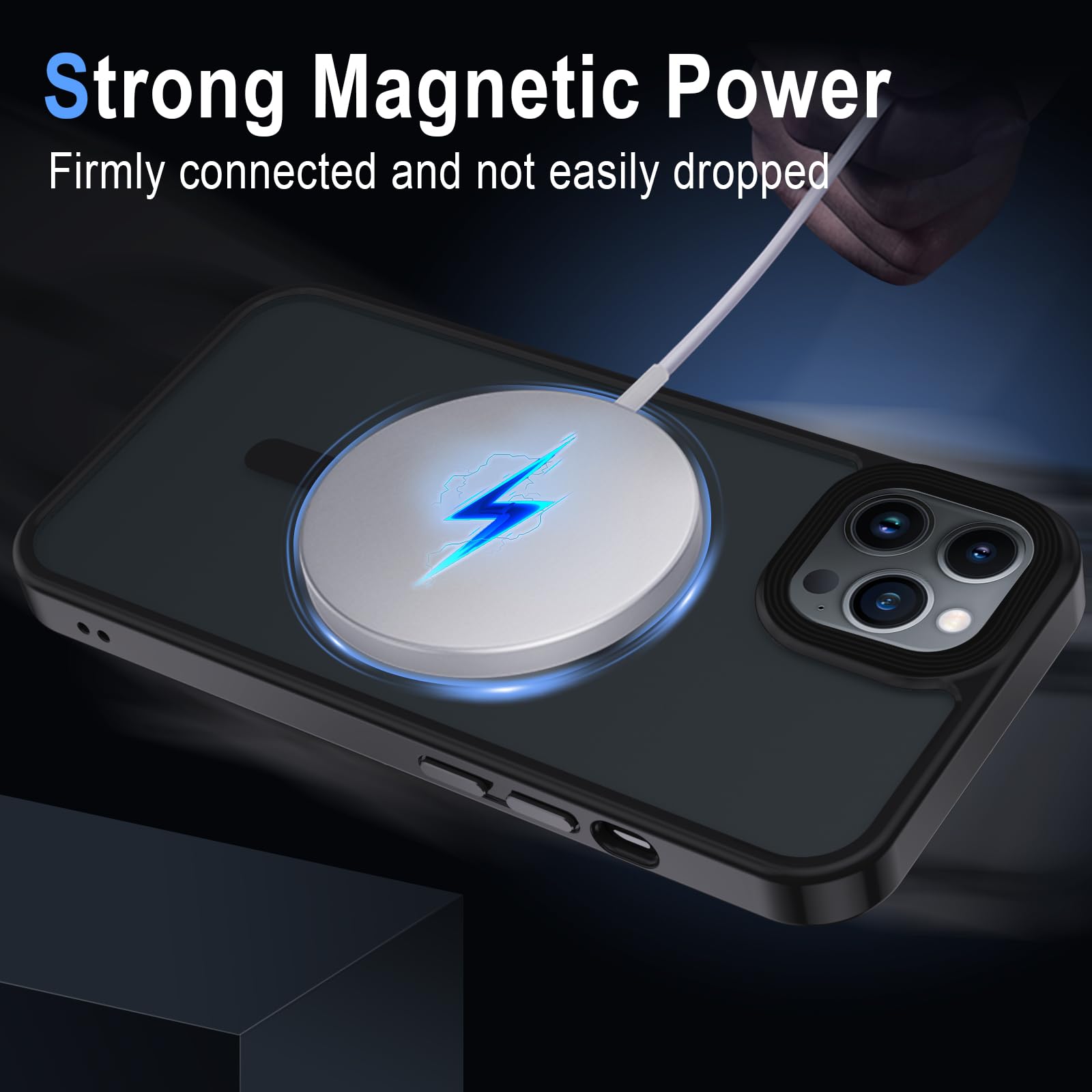 XTCASE Cover Magnetica per iPhone 11 Pro [Compatibile con MagSafe], Custodia Traslucida Opaca Posteriore Resistente ai graffi TPU Bumper Antiurto Sottile Protettiva Case, Nero