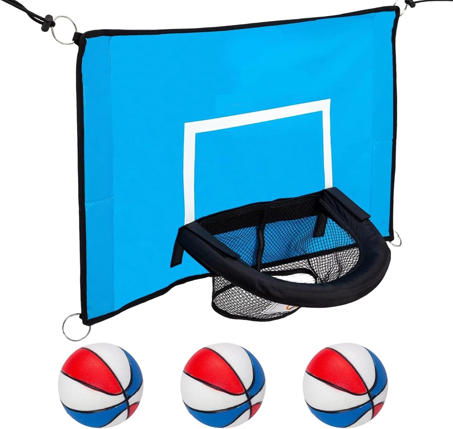 Trampoline Basketball Dunking Hoop - Trampoline Attachment Dunking Hoop with Basketballs,Indoor Outdoor Fitness Sport Accessory for Gym, Playground