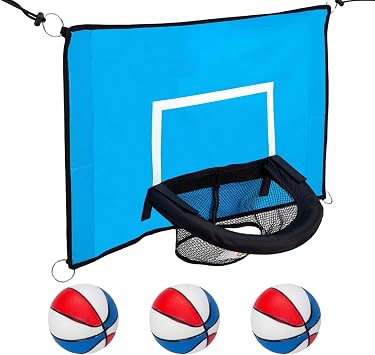 Trampoline Hoop for Dunking Weatherproof Easy Install Indoor Outdoor Sport | Trampoline Attachment Dunking Hoop with Basketballs Recreational for Teens Adults Family Beginners Professionals Court
