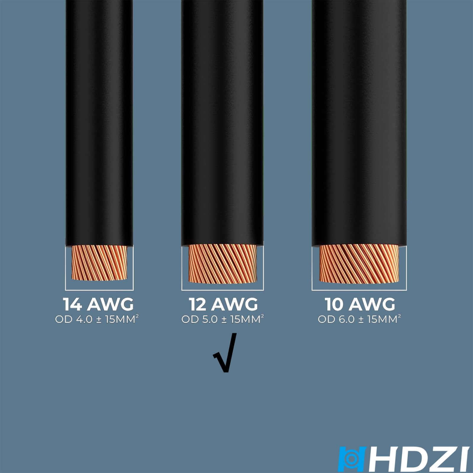 HHDZI 12AWG Speaker Cable with Banana Plugs Gold-Plated (3.3 Feet-1 Meter)