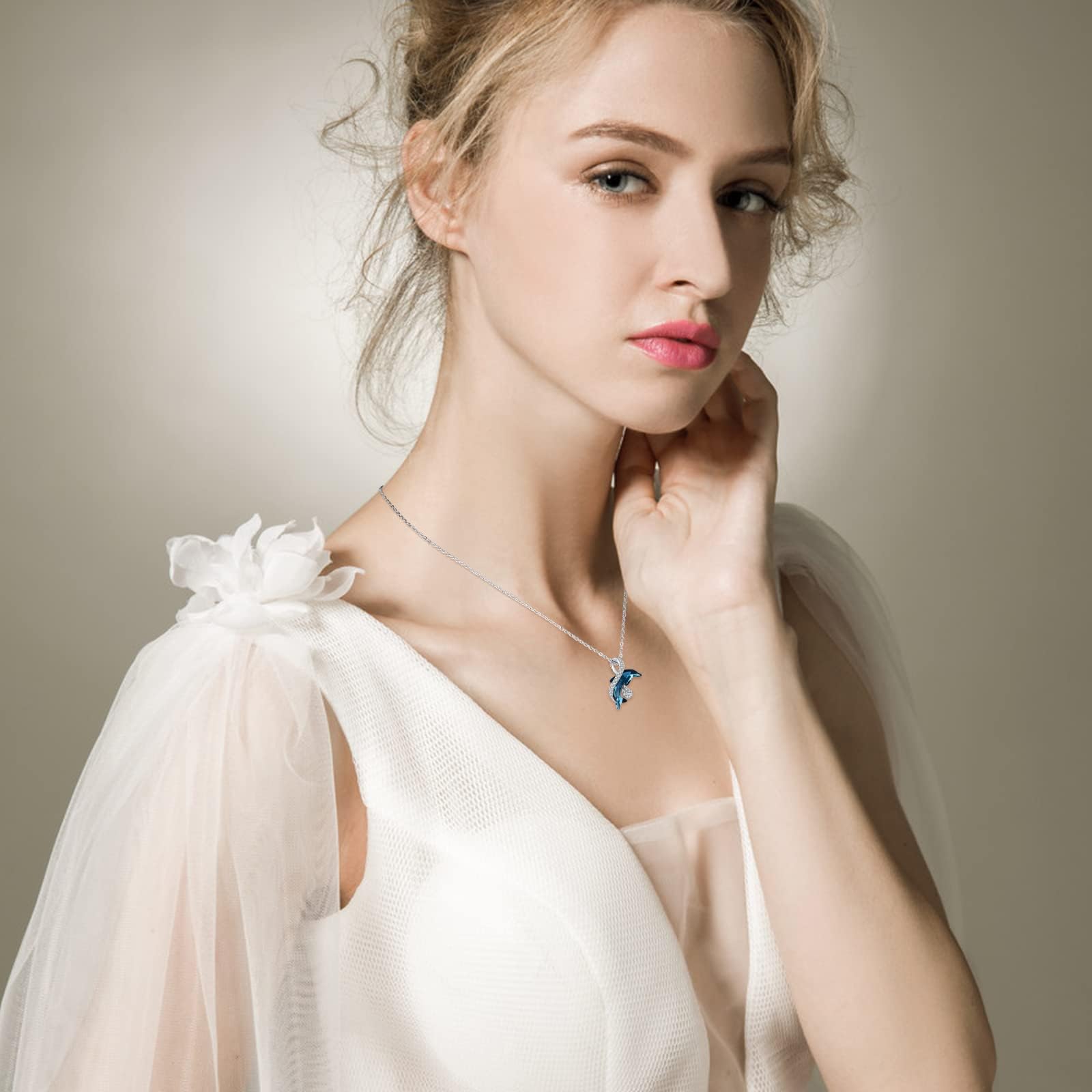 OHAYOO Fuchs/Katze/Delfin/Schmetterling/Libelle/Schildkröte Kette Silber 925 Tier Kette Mädchen Tier Anhänger Halskette Mondstein Schmuck für Geschenke Damen Mädchen Kinder