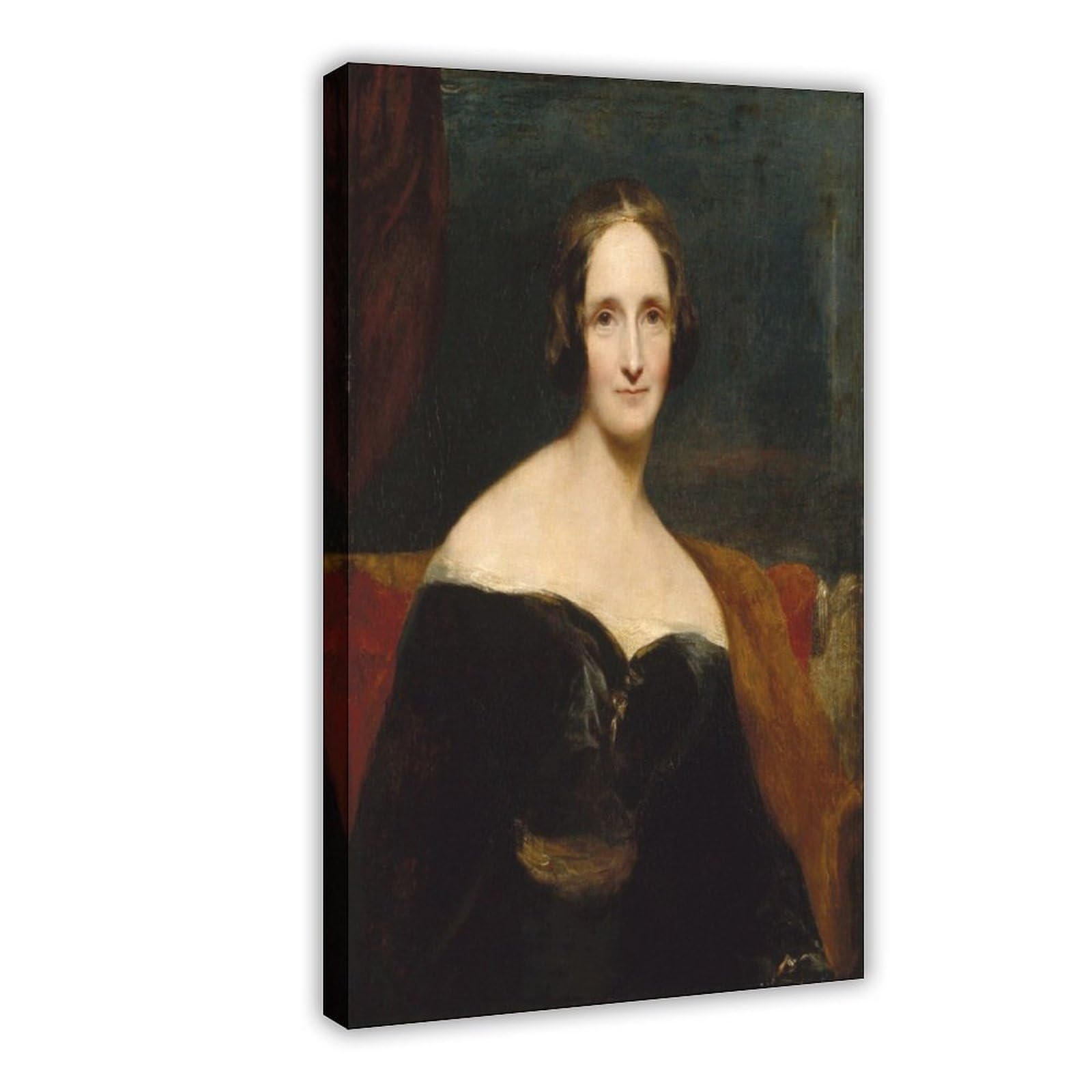 WCYB Mary Shelley Portrait Posters Prints Canvas Deco Paintings Wall Art Hangable Frame 12" L X 18" W