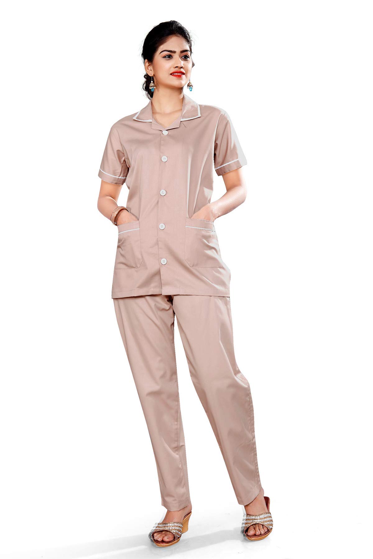 Uniform Sarees Polyester and Cotton Twill Nurse Uniform, Ideal for Nurse Wear for Medical Hospitals, Purple_S (B08R9VRM9R) Amazon Price History, Amazon Price Tracker
