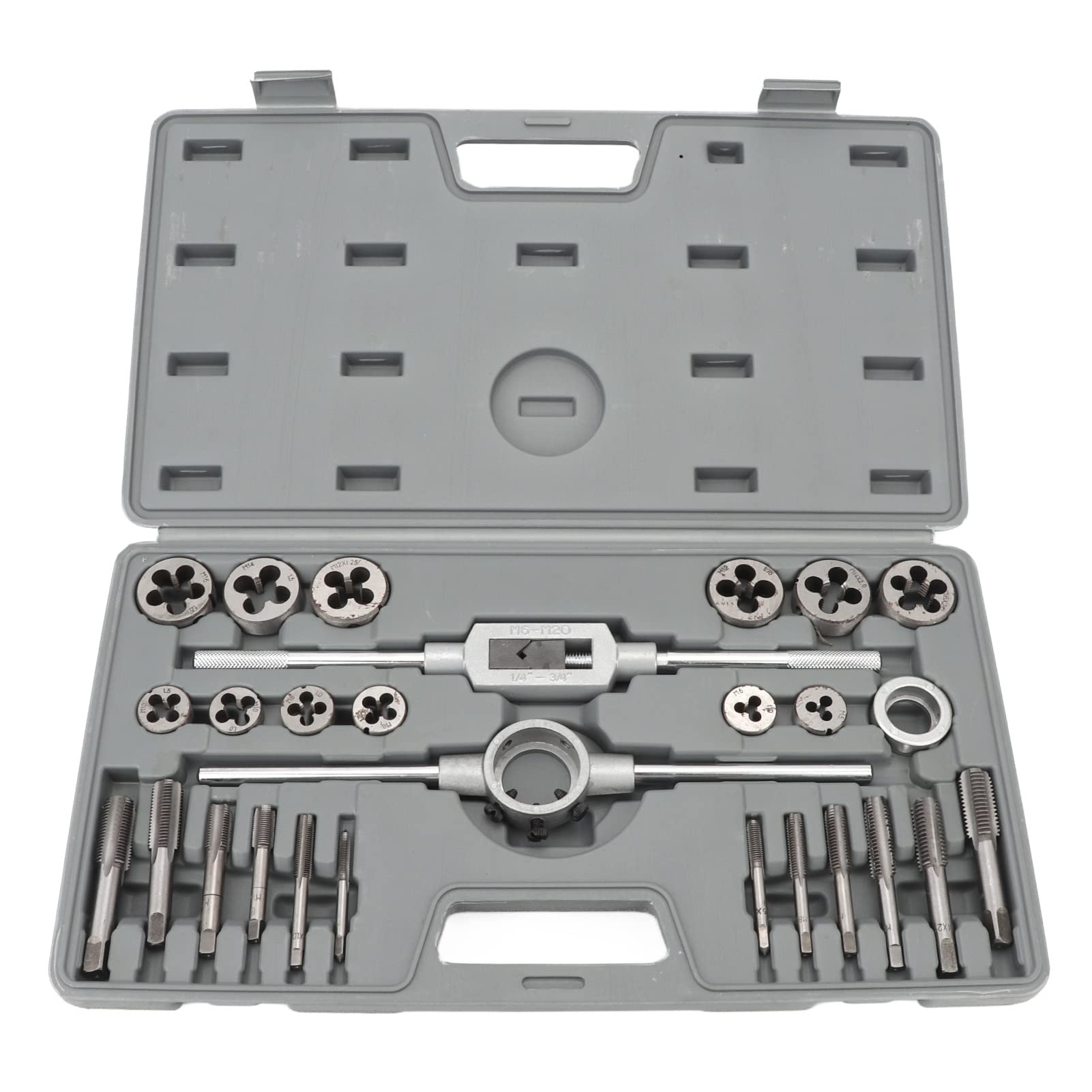 27PCS Tap and Die Set, Standard Metric Tap and Die Set M5-M16 with Accessories and Storage Case, Thread Repair Kit for Cutting External and Internal Threads