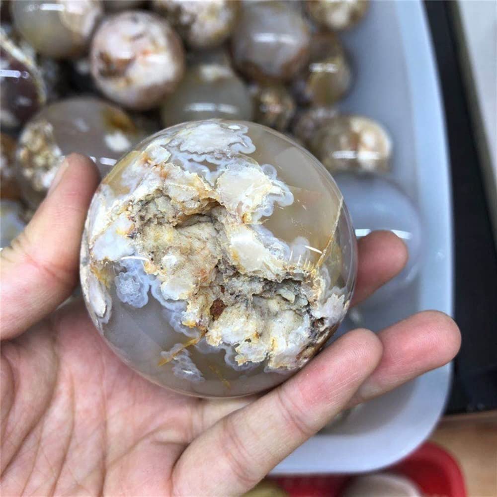 medytacja dom Naturalna kula agatu sakura kryształ kamień szlachetny i mineralny kwarc kryształowa kula dekoracja domu (rozmiar: 6-7 cm)
