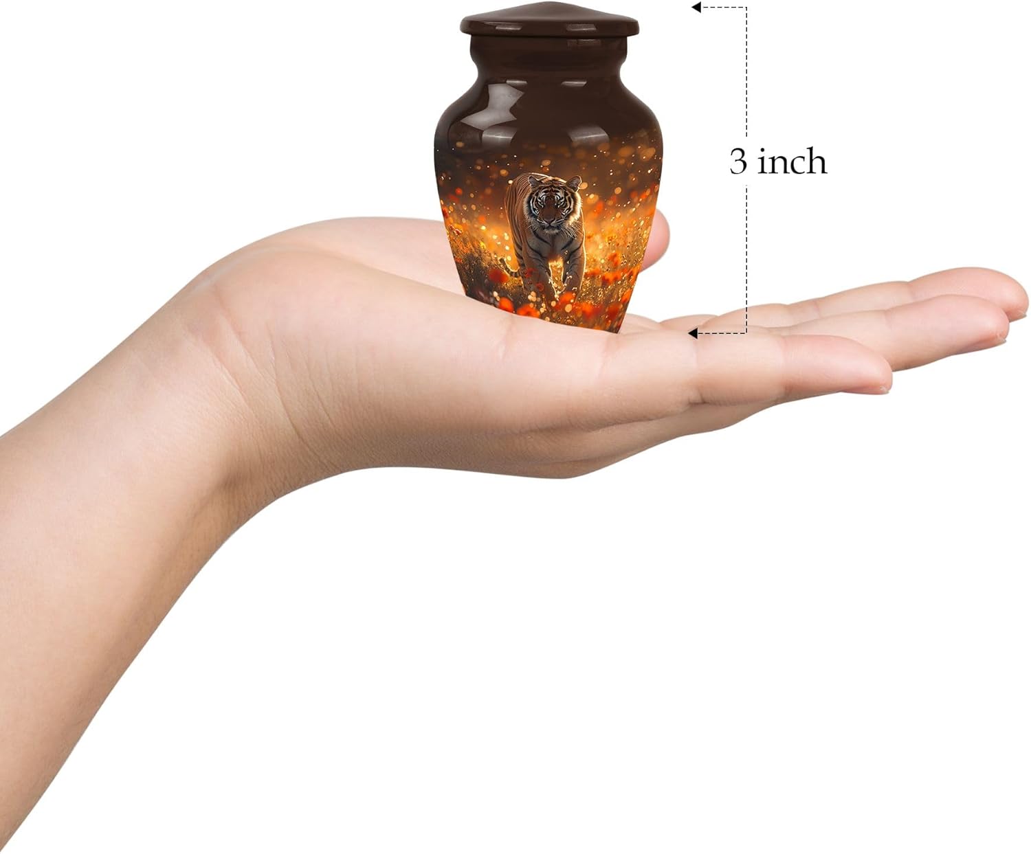 Tiger Urns for Human Ashes Adult - Miniture Urns - Keepsake Urns Small - Urns for Adult Male - Small Mom Urn - Ashes Urn Adult (Size - 3inch,1pcs)
