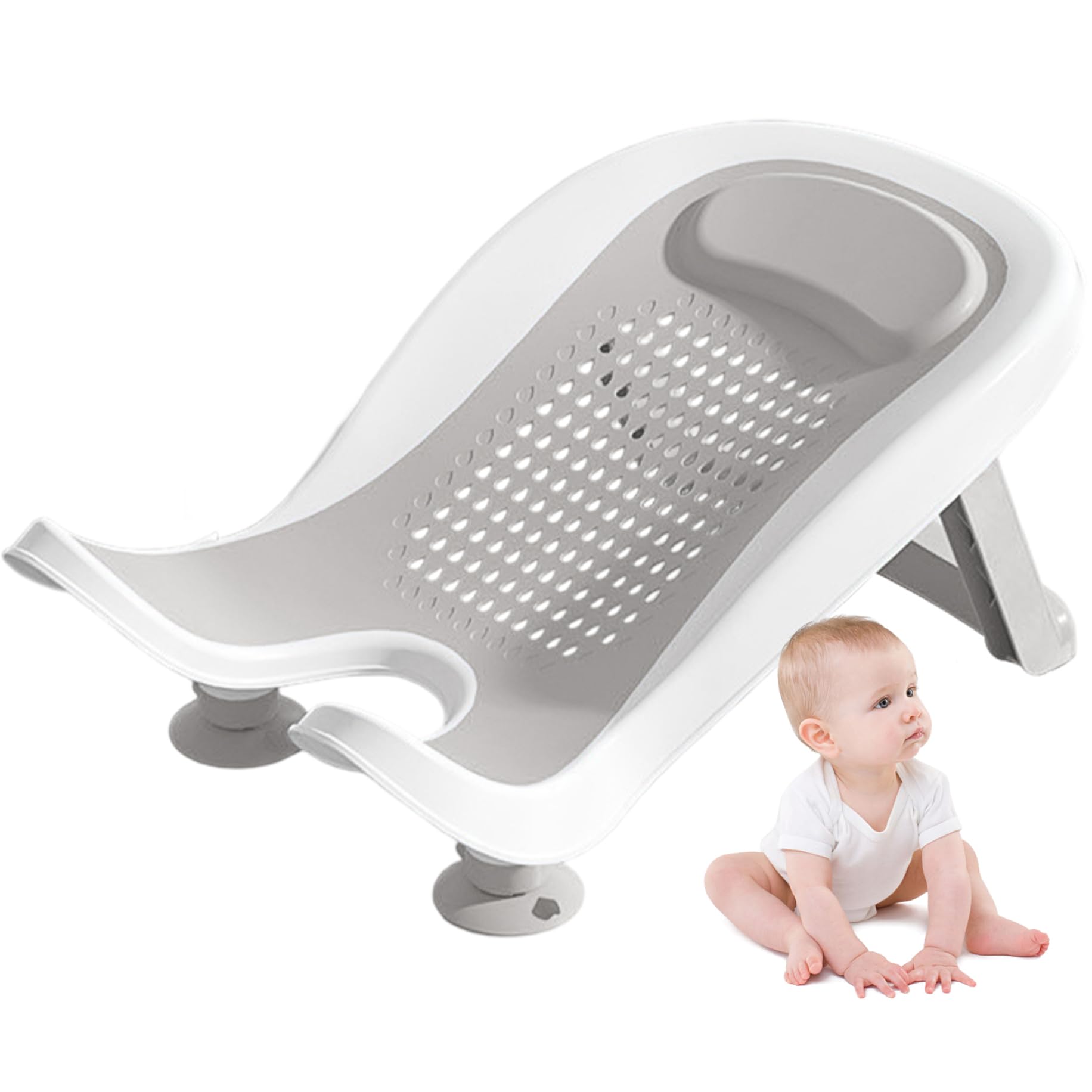 Vaschetta per il lavandino, Vaschetta per il lavandino con ventosa, da bagno portatile multifunzionale con gambe pieghevoli, Strumento per lavaggio del supporto dei glutei per la vasca d
