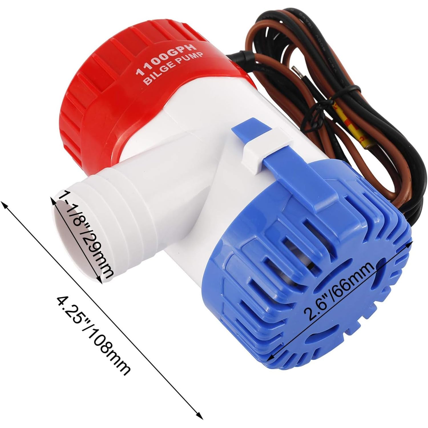 DCHOUSE Pompa di sentina elettrica 1100 GPH 12 V DC Pompa di sentina per barche sommergibile Pompa di acqua marina Pompa solare per piscine, barche da pesca e camper