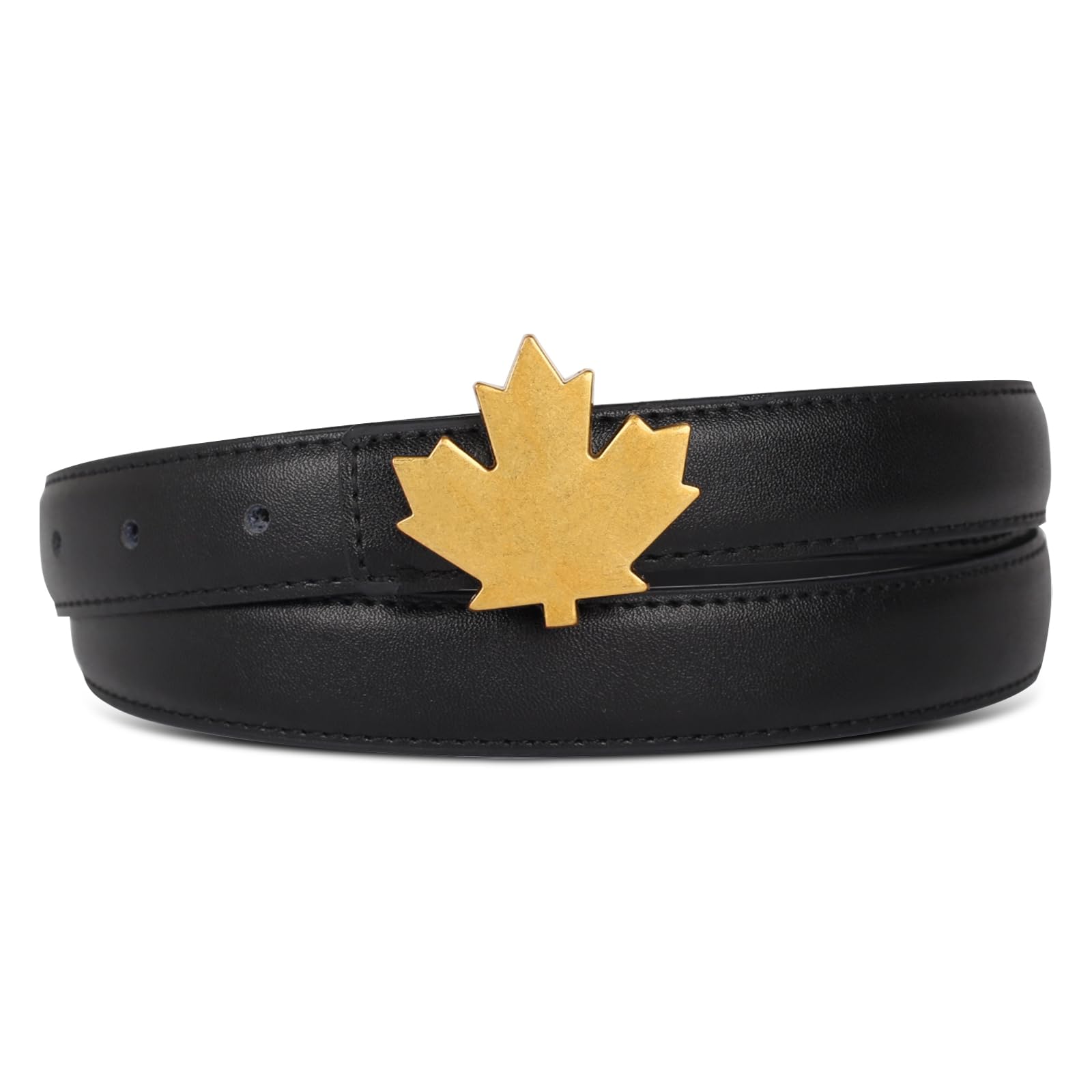 Women's Leather Belt with Buckle - Ideal for Dresses, Jeans, and Coats
