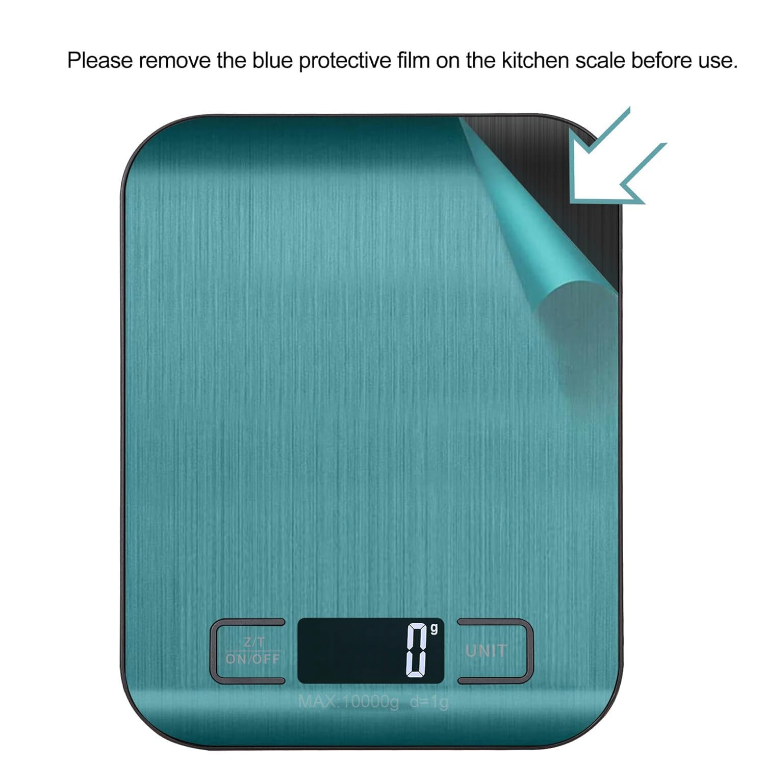 Bilancia Da Cucina Digitale, 10 kg, Bilancia Elettronica In Acciaio Inox, Elegante Bilancia Alimentare Ultra Sottile, Bilancia Elettronica Per Casa e Cucina Con Display Lcd, Funzione Tara (Nero)