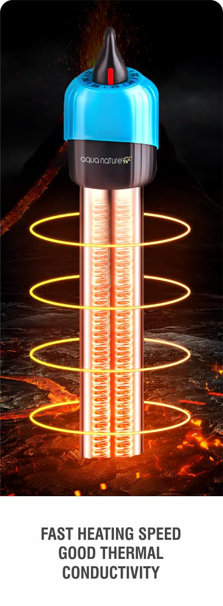 AquaNature® Elfin Stainless Steel Aquarium Heater Adjustable Submersible Aquarium Constant Temperature Heating Rod for Freshwater & Saltwater Aquarium (100w (Suits - 50-100L)) 2