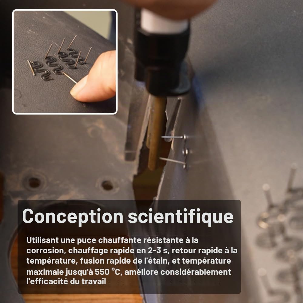 Machine à souder les plastiques portative, Kit de réparation de fissures de panneaux, découpe thermique, agrafeuse à chaud, ensemble d'outils de réparation de trous en plastique avec lumière LED