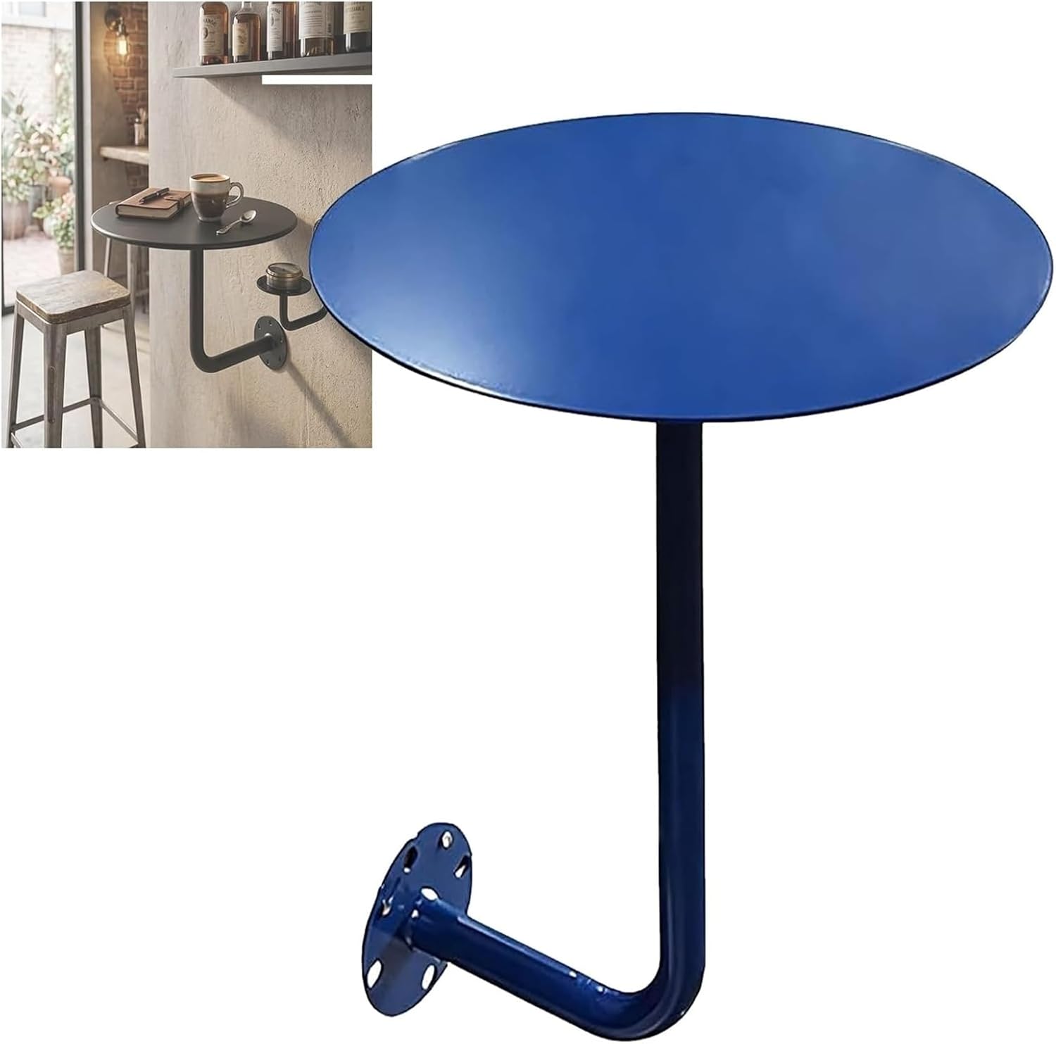 Wall-Mounted Round Bar Table, Heavy Duty Floating Desk, Space Saving Modern Cocktail Table for Pub
