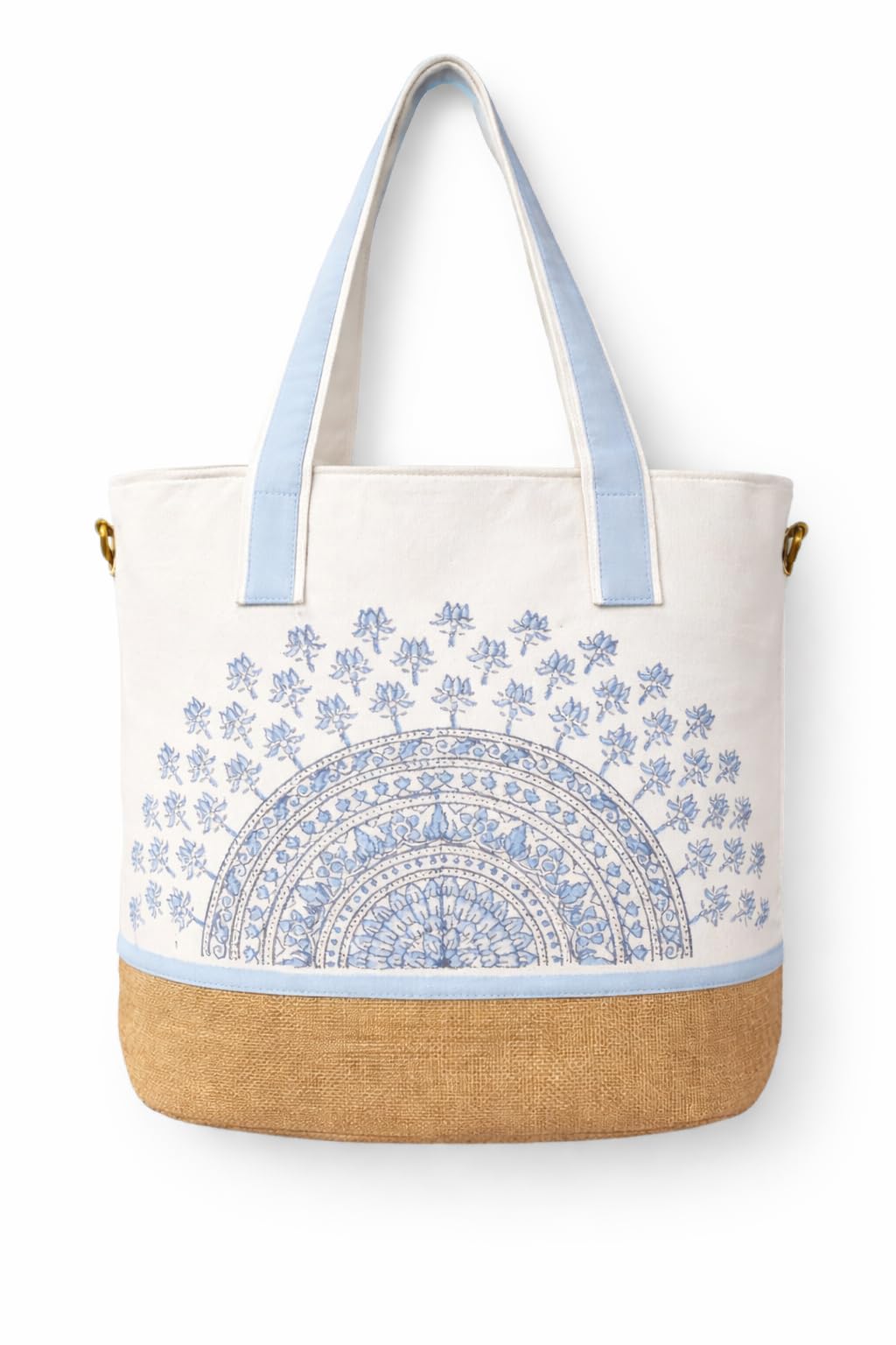 abstract india Handcrafted Shoulder Tote Bag with Zipper Closure | Cotton Canvas Breathable fabric | Travel, Office, College & Daily Use Tote Bag for Women-picture-18
