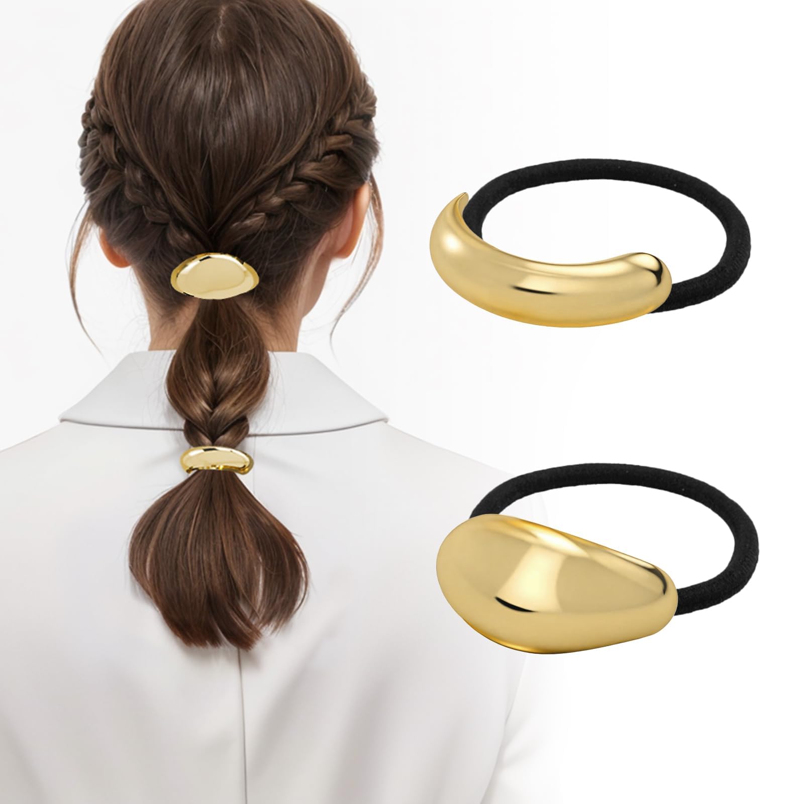 20 Elastici Per Capelli Morbidi Marroni Con Organizer – Diametro 5 Cm, Forte Tenuta, Senza Metallli, Per Donne E Ragazze - 2