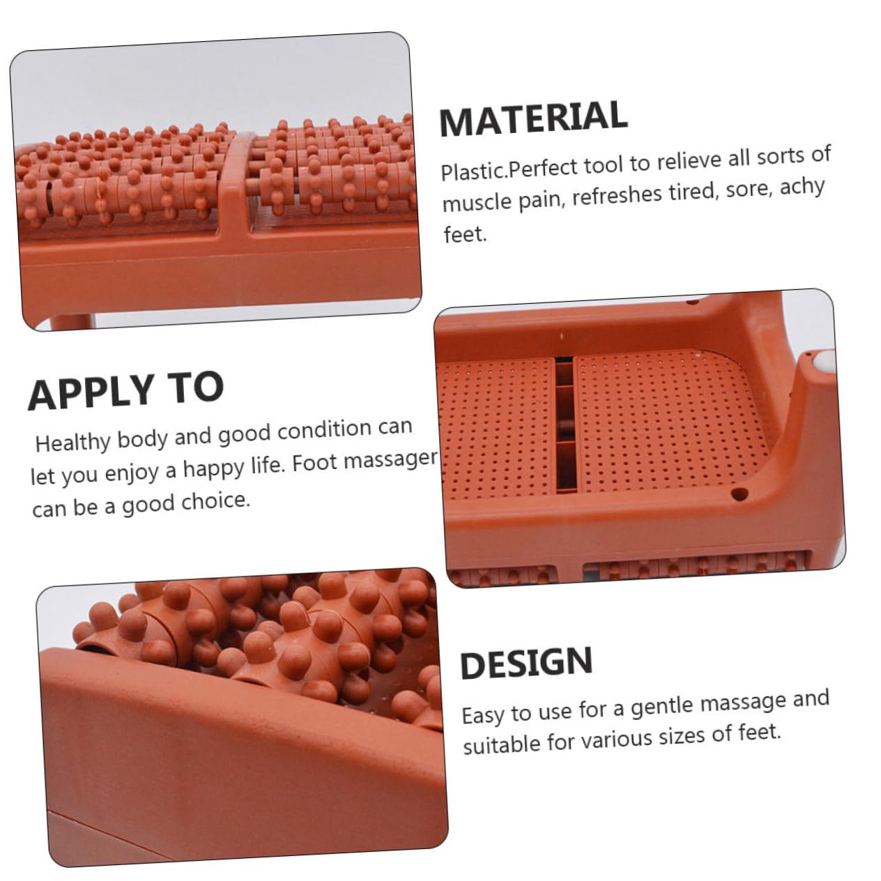 BESTYASH 2 Piezas Masajeador de Pies Ergonómico con Rodillos de Masaje para Aliviar Tensión y Circulación