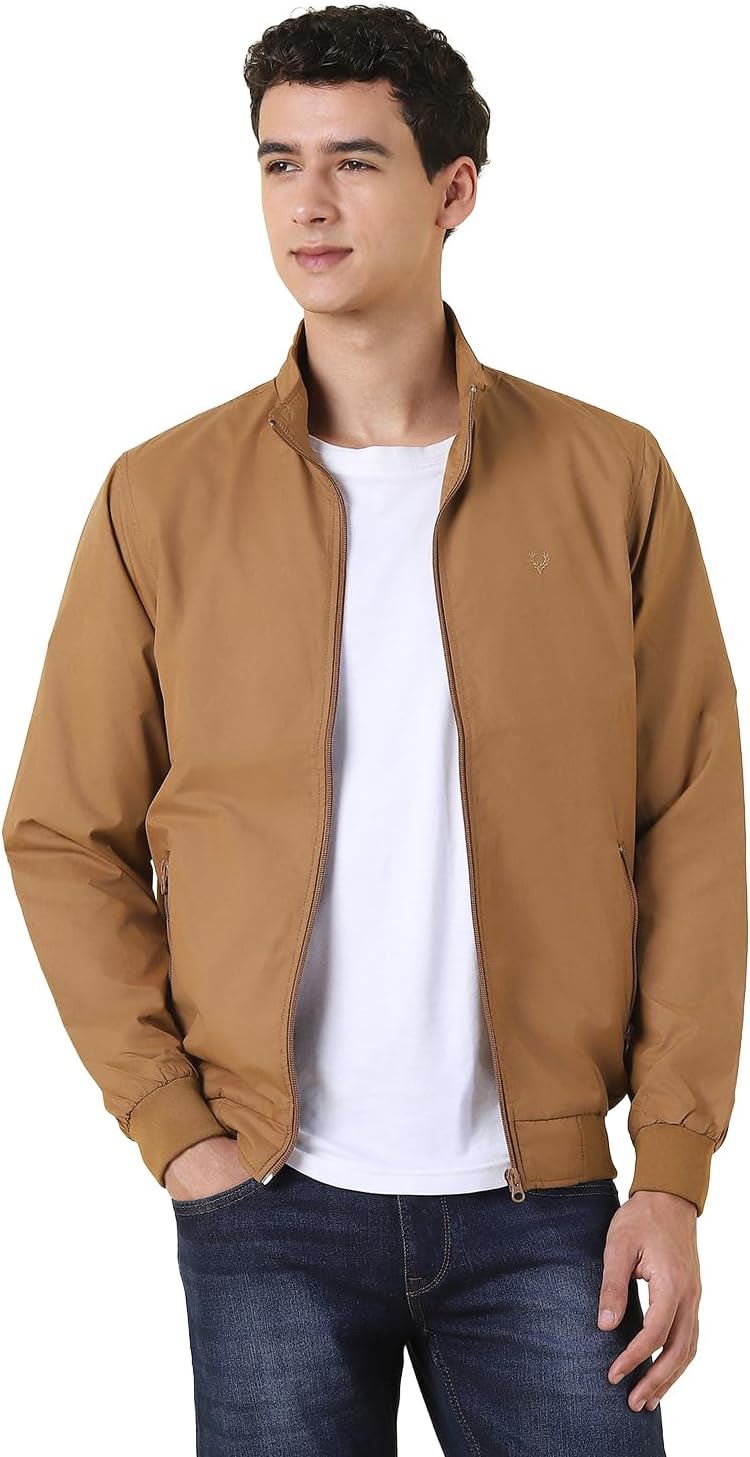 Men's Polyester Casual Jacket | Regular Fit High Neck | Standard Length