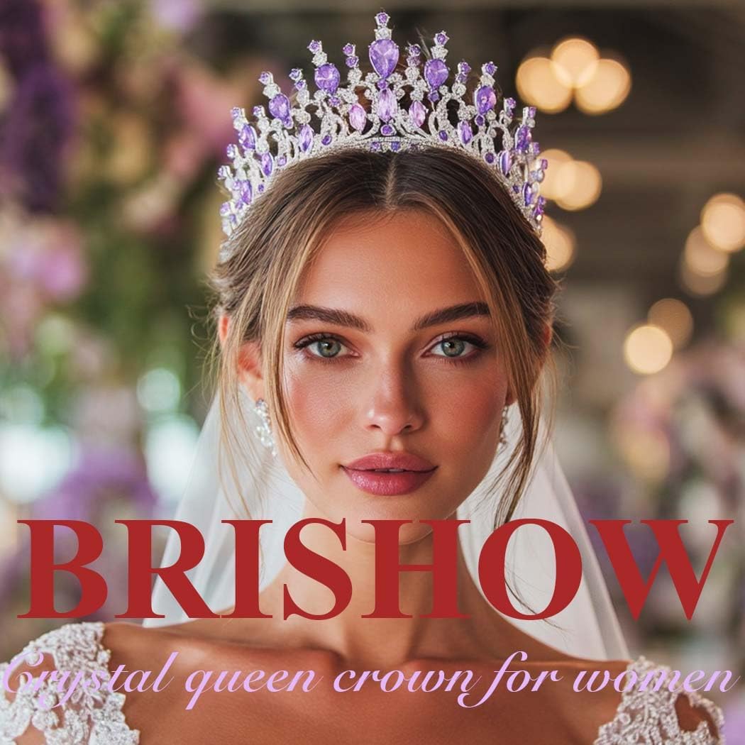 Brishow Light Up Princess Silver Rhinestones Tiaras, Bride Wedding Garden Crowns, Crystal Medieval Hair Piece for Women