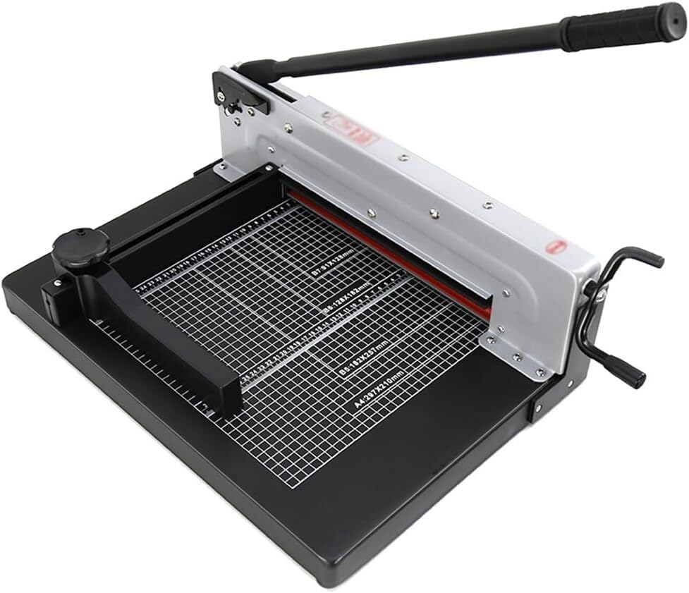 Massicot à guillotine robuste en acier avec plateau de coupe millimétré