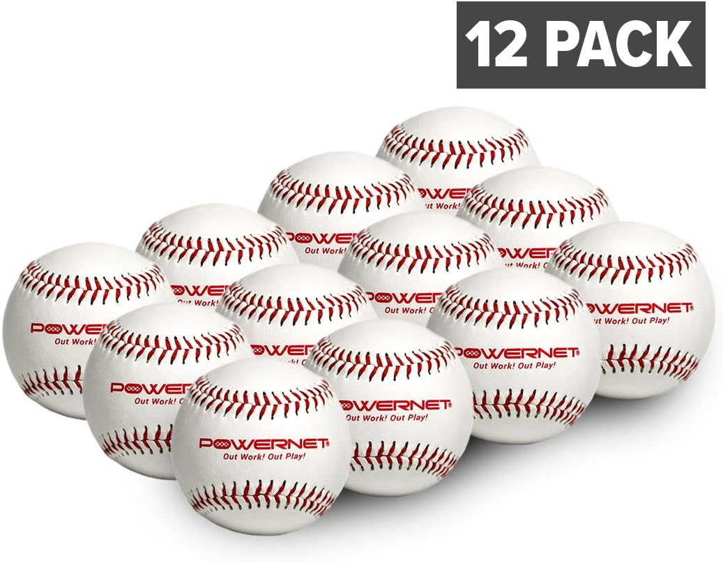 PowerNet Training Balls Bundle | 12 Baseballs + 12 Crushers | Perfect for Baseball Soft Toss, Batting, Fielding, Hitting, Pitching Drills, or Practice (Bucket & Balls) : Sports & Outdoors