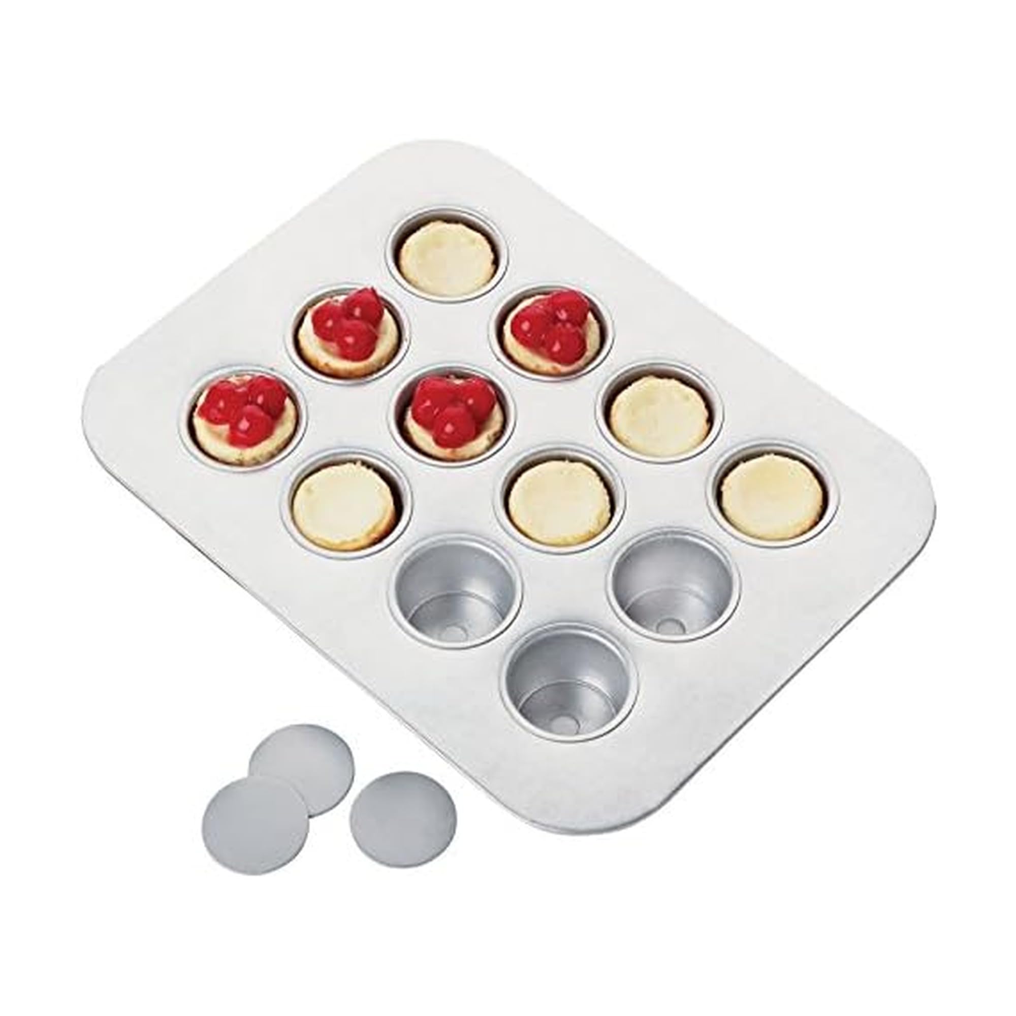 Chicago Metallic 12-Cup Mini-Cheesecake Pan, 14-Inch-by-10.75-Inch