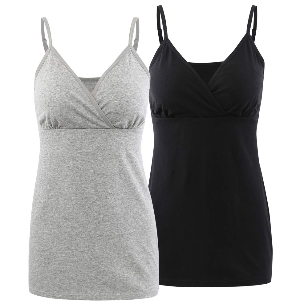 MANCI Top De Maternité, Débardeur d'allaitement pour Femme en Coton