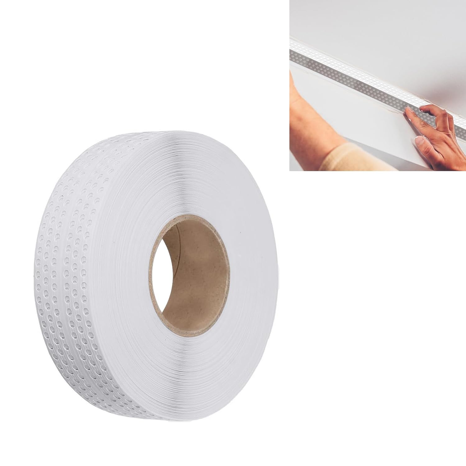 Self-Adhesive Drywall Corner Strip 5cm x 40m PVC Edge Protection for Indoor and Outdoor Corners for Plasterboard and Plastering Work